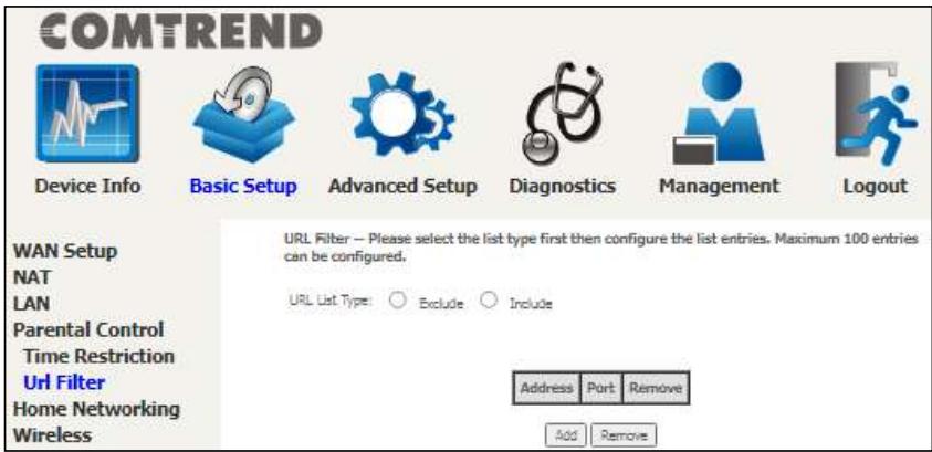 Comtrend PRT-6351 - URL Filter - 1
