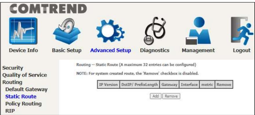 Comtrend PRT-6351 - Static Route - 1