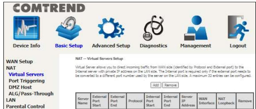 Comtrend PRT-6351 - Virtual Servers - 1