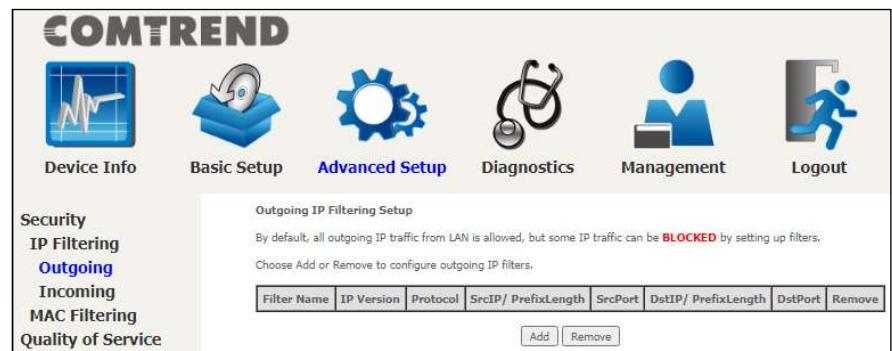 Comtrend PRT-6351 - OUTGOING IP FILTER - 1