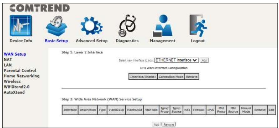 Comtrend PRT-6351 - WAN Setup - 1