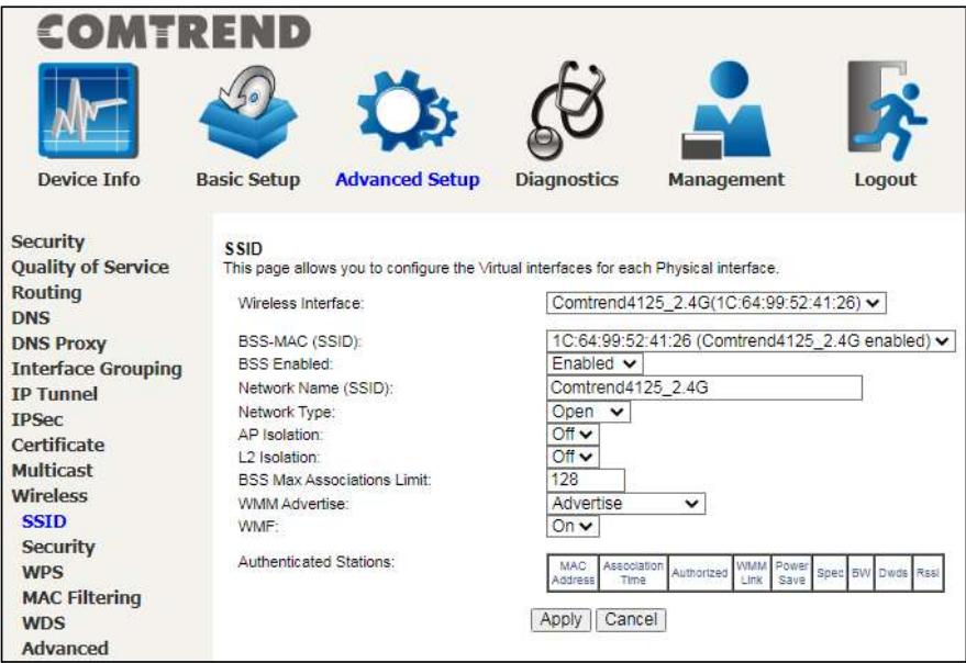 Comtrend PRT-6351 - SSID - 1