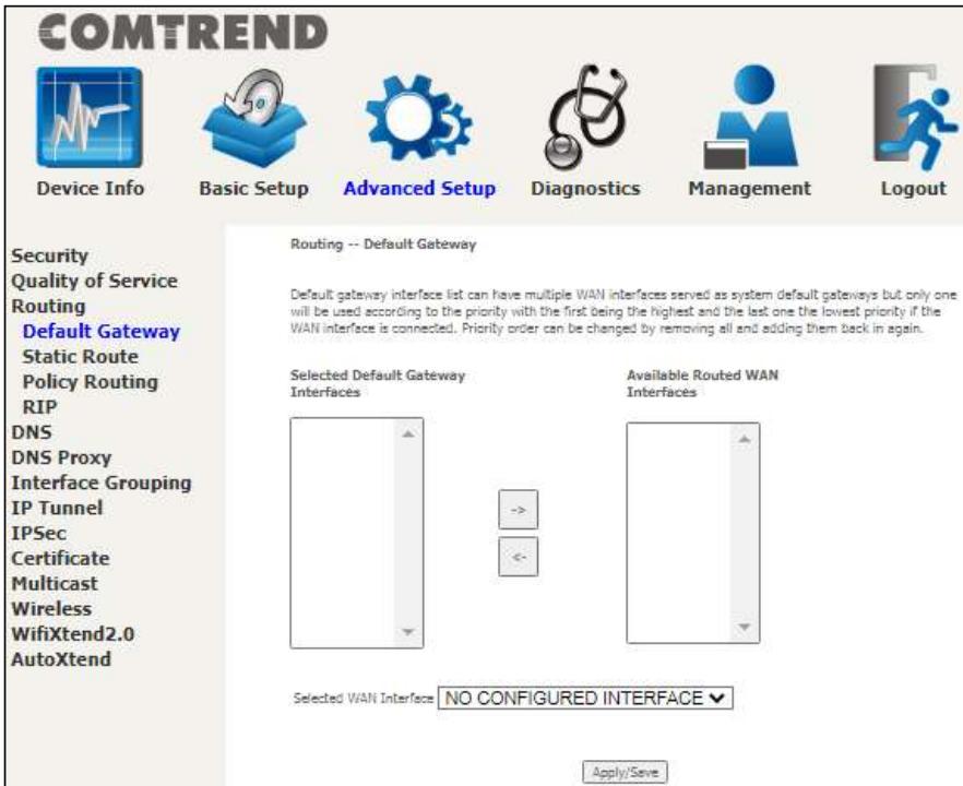 Comtrend PRT-6351 - Default Gateway - 1
