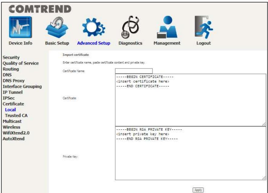 Comtrend PRT-6351 - CREATE CERTIFICATE REQUEST - 3