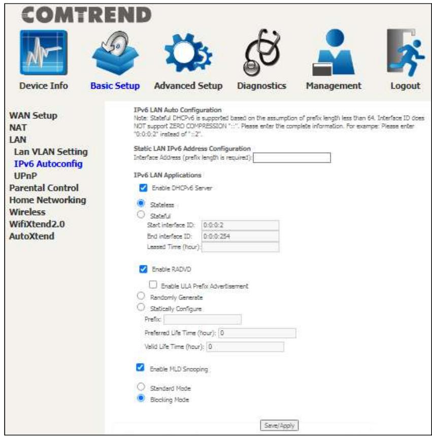 Comtrend PRT-6351 - LAN IPv6 Autoconfig - 1
