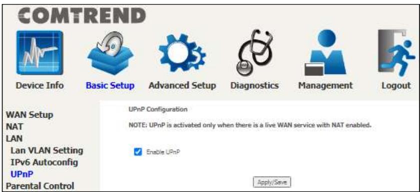 Comtrend PRT-6351 - UPnP - 1