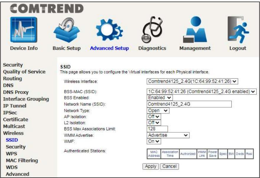 Comtrend WR-2412u - SSID - 1