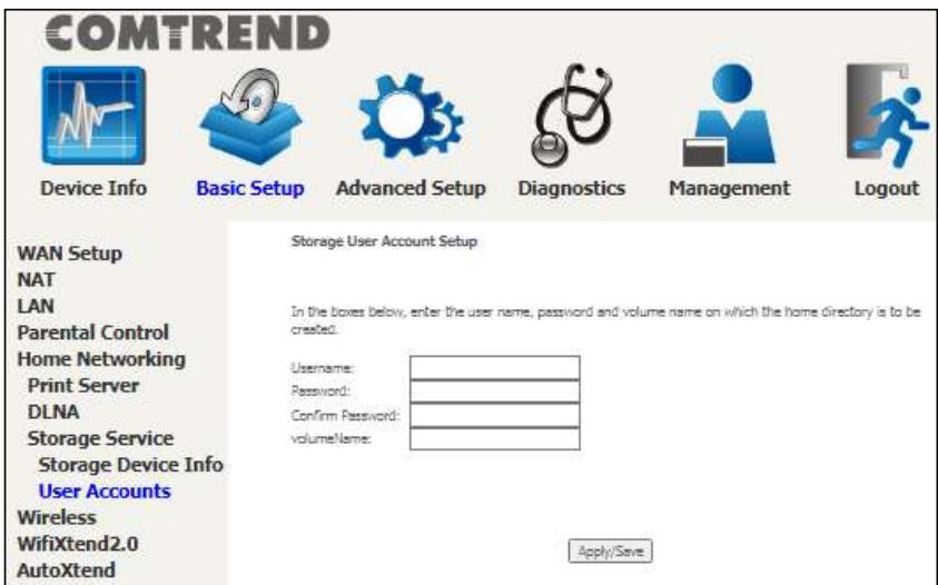 Comtrend WR-2412u - Storage User Accounts - 2