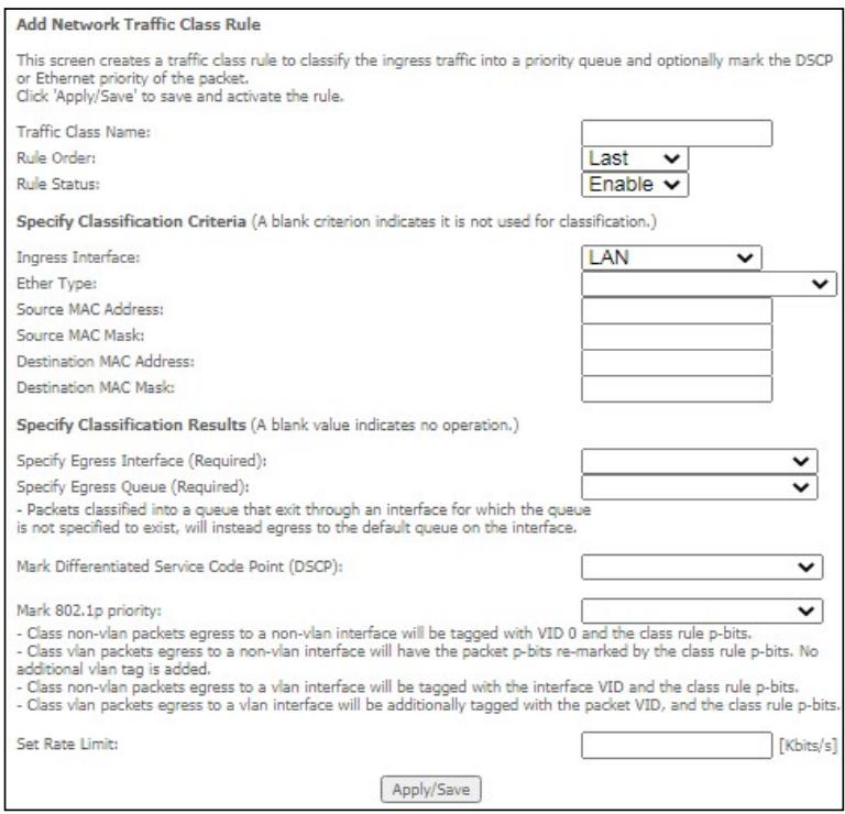 Comtrend WR-2412u - QoS Classification - 2