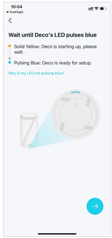 TP-LINK BE17000 - Wait until Deco's LED pulses blue - 1