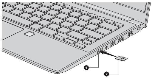 TOSHIBA SATELLITE PRO C50-K - Inserting memory media - 1