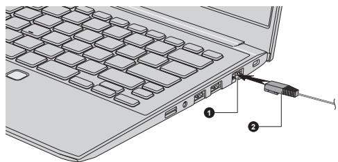 TOSHIBA TECRA L50-K - Connecting the LAN cable - 2