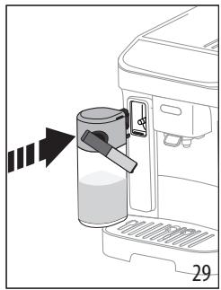 DELONGHI ECAM293.52.B Magnifica Evo - Remplir et accrocher la carafe à lait - 5