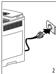 DELONGHI ECAM220.50.BG Magnifica Start - Brancher l'appareil à la prise secteur (fig. 2). - 1