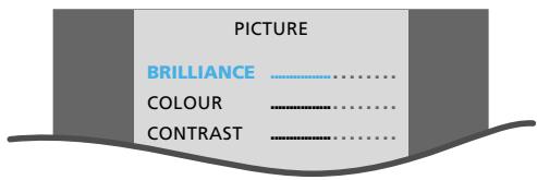 BANG & OLUFSEN BEOCENTER AV5 - Que trouve-t-on sur le menu PICTURE? - 2
