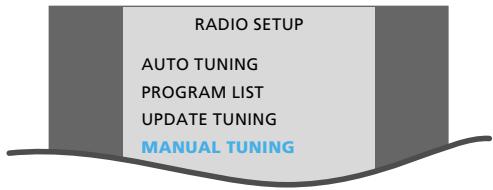 BANG & OLUFSEN BEOCENTER AV5 - Que trouve-t-on sur le menu RADIO MANUAL TUNING... - 2