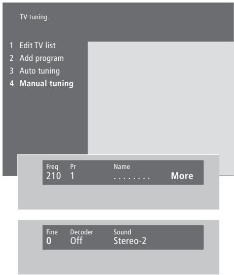 BANG & OLUFSEN BeoSystem 1 - Ajuster les chaînes de télévision régées - 1