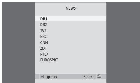 BANG & OLUFSEN BeoVision 6 - Déplacement de chaînes dans un groupe - 1