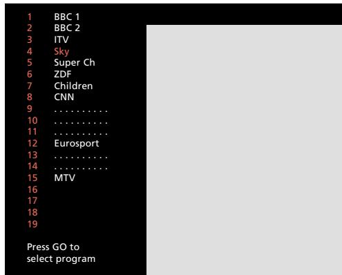 BANG & OLUFSEN Beovision Avant (1995-2005) - Utilisation de la liste des chaînes - 2