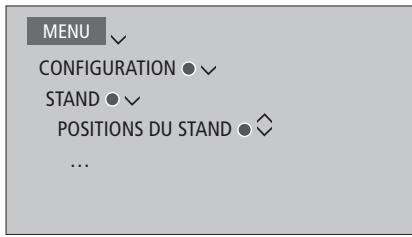 BANG & OLUFSEN BeoVision Avant 2014/ BeoVision Avant–55/ BeoVision Avant–75/ BeoVision Avant–85 - Positions prédéfinies du pied - 1