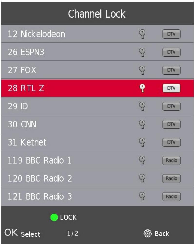 THOMSON 24HD2S13 - Verrouillage de chaînes - 1