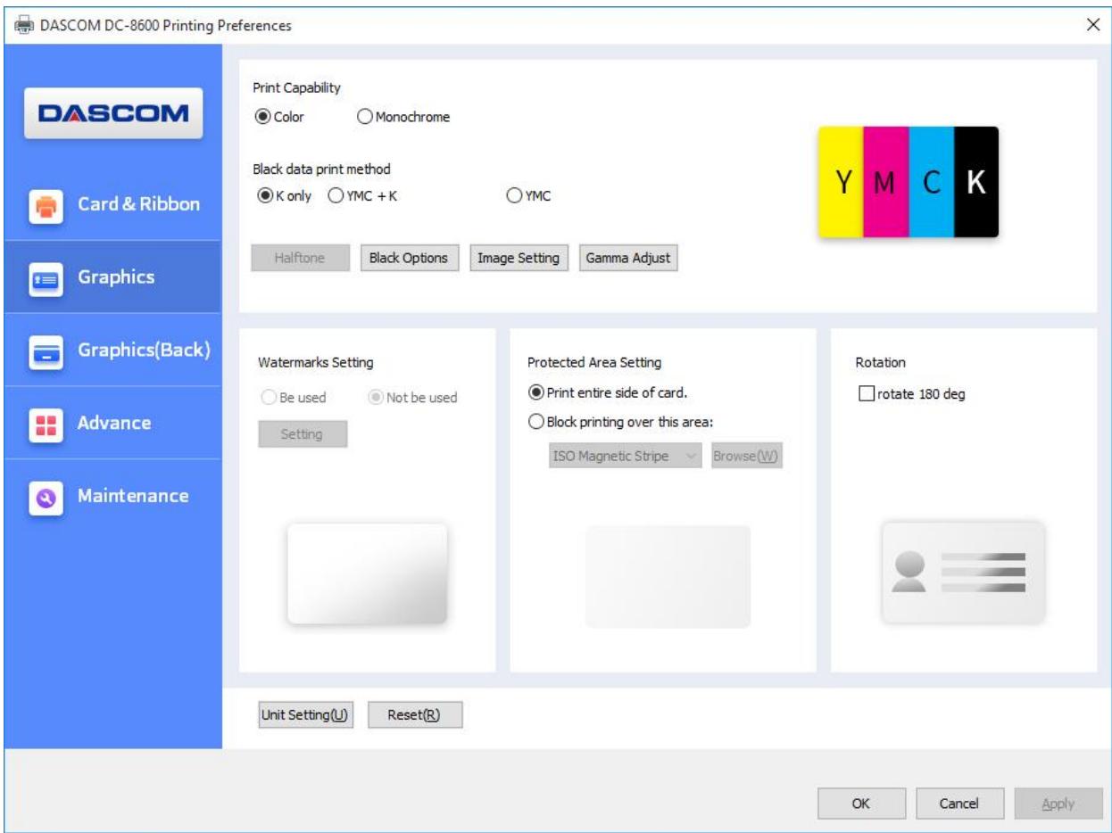 Dascom DC-8600 - 2) "Graphics" Tab - 1