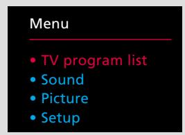 BANG & OLUFSEN Beovision MX 4000, 6000, 7000 - Afficher la liste des chaînes - 1