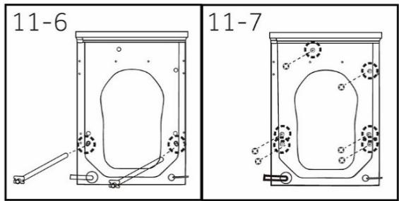 HAIER HWD100-B14367U1 - Démontage des boulons de transport et du raidisseur arrêté - 2