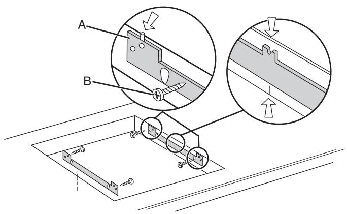 MAYTAG MCIT8030SB, MCIT8036SB - Installation des supports dans le plan de travail en bois : - 2
