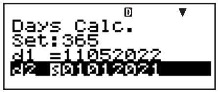 CASIO FC-100V (2nd edition / FINANCIAL CONSULTANT) - Procedure de base du mode DAYS - 2