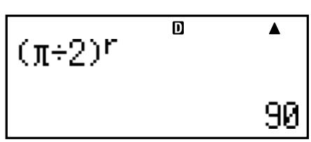 CASIO FC-100V (2nd edition / FINANCIAL CONSULTANT) - Conversion d'une valeur dans l'unité d'angle définie par défaut - 2