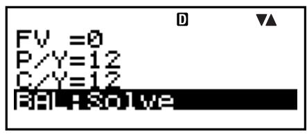 CASIO FC-200V (2nd edition / FINANCIAL CONSULTANT) - Exemple 1 : Calculer le capital restant (BAL) après 28 versements - 3