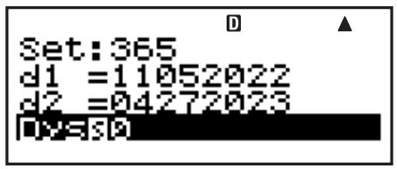 CASIO FC-200V (2nd edition / FINANCIAL CONSULTANT) - Procedure de base du mode DAYS - 3
