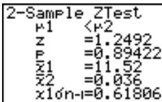 CASIO CFX-9850GB PLUS - Effectuer un test Z à 2 échantillons quand deux listes de données sont entées - 1