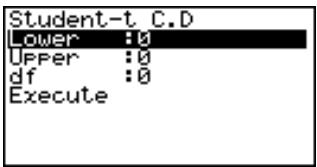 CASIO CFX-9850GB PLUS - - Probabilité de répartition t de Student - 1