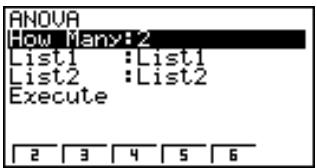 CASIO CFX-9850GB PLUS - - Analyse de variance (ANOVA) - 1