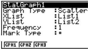CASIO CFX-9850GB PLUS - Pour afficher I'écran de réglages généraux de graphe - 1