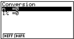 CASIO CFX-9850GB PLUS - 19-6 Conversion entre taux effectif global et taux d'intérêt réel - 1