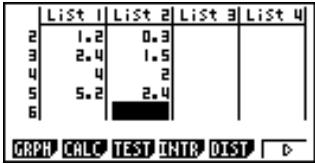 CASIO CFX-9850GB PLUS - Introduction de données dans les listes - 1