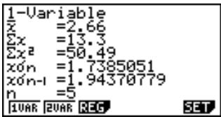 CASIO CFX-9850GB PLUS - Calculs statistiques à variable unique - 1