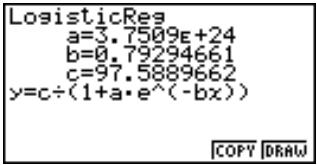 CASIO CFX-9850GB PLUS - Graphe de régression logistique - 1
