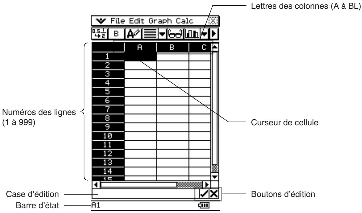 CASIO ClassPad 330 PLUS - Fenêtre de la feuille de calcul - 1