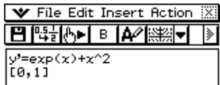 CASIO ClassPad 330 PLUS - Représentation graphique d'une expression ou valeur en la déposant dans la fenêtre graphique d'équation différentielle - 2