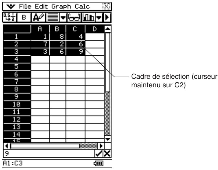 CASIO ClassPad 330 PLUS - Glisser-deposer de plusieurs cellules - 1