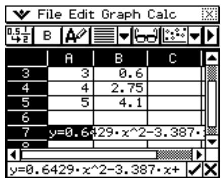 CASIO ClassPad 330 PLUS - - Utiliser le glisser-deposer pour obtenir l'équation d'une courbe - 1