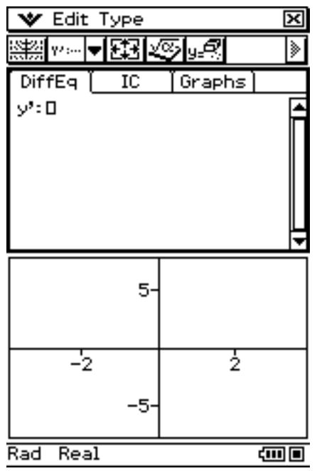CASIO ClassPad 330 PLUS - Fenêtres de l'application Graphes d'équations différentielles - 1