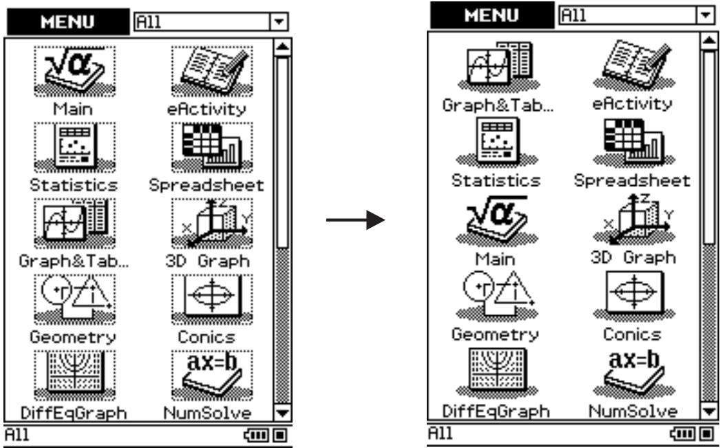 CASIO ClassPad 330 PLUS - Déplacement d'une icône - 1