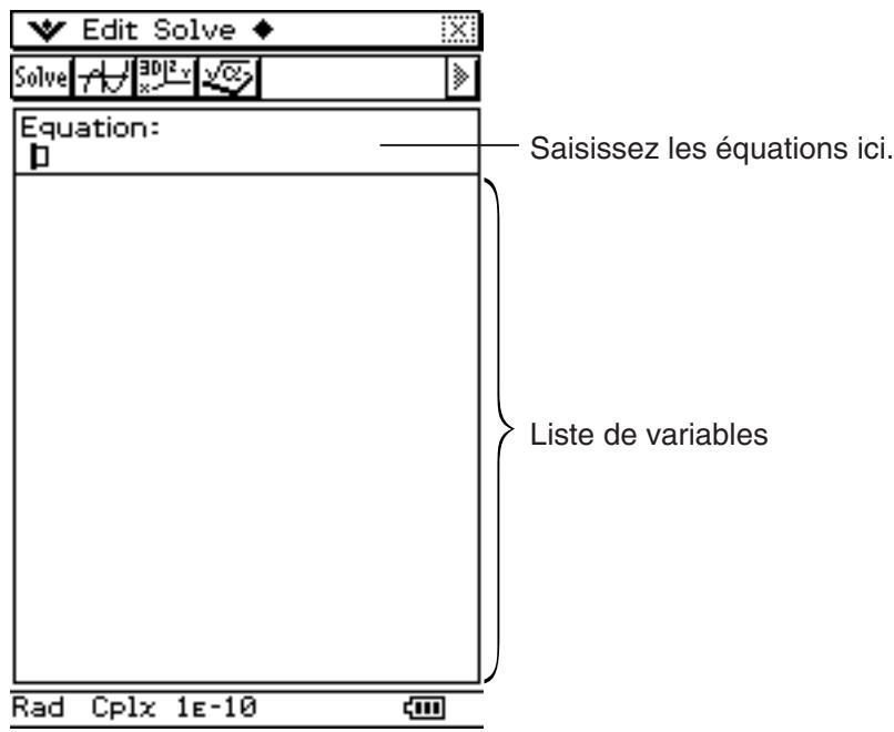 CASIO ClassPad 330 PLUS - Fenêtre de l'application Résolution numérique - 1