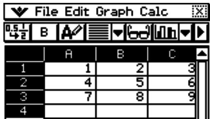 CASIO ClassPad 330 PLUS - - Importer les données attribuées à une variable MAT - 2