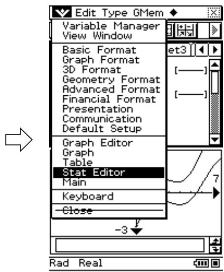 CASIO ClassPad 330 PLUS - - Exemple de sélection de fenêtre (Graphe & Table) - 4